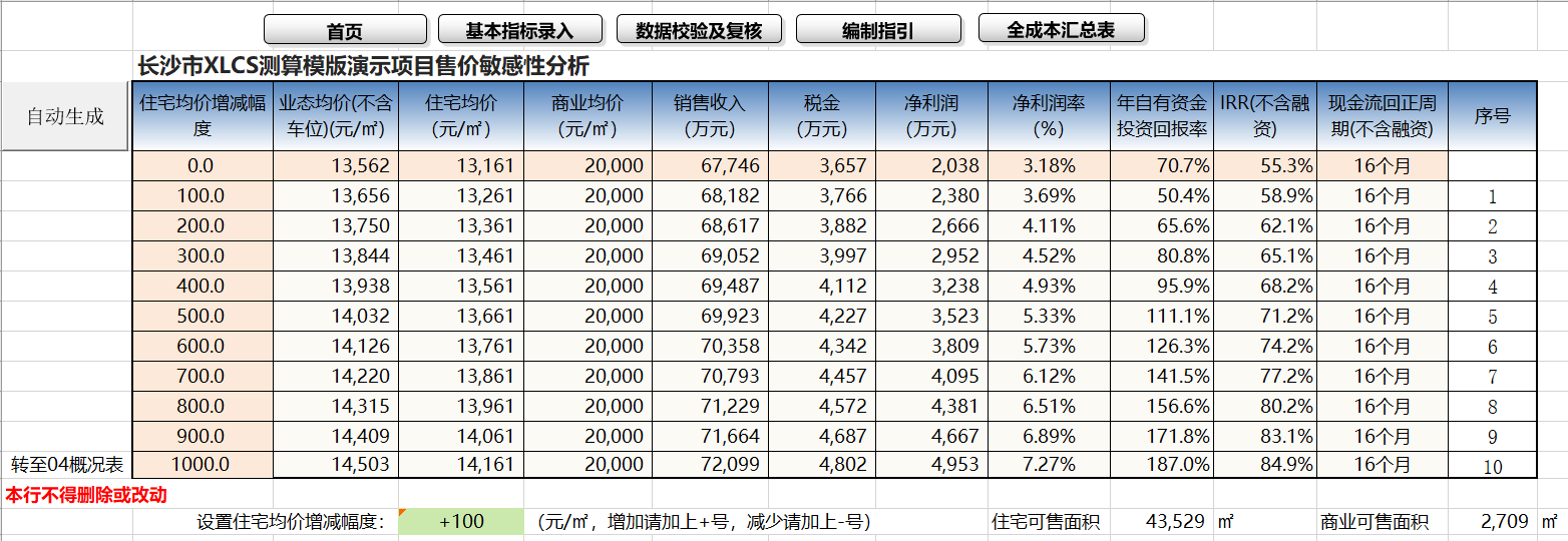 XLCS房产全成本测算系统5.1版更新说明